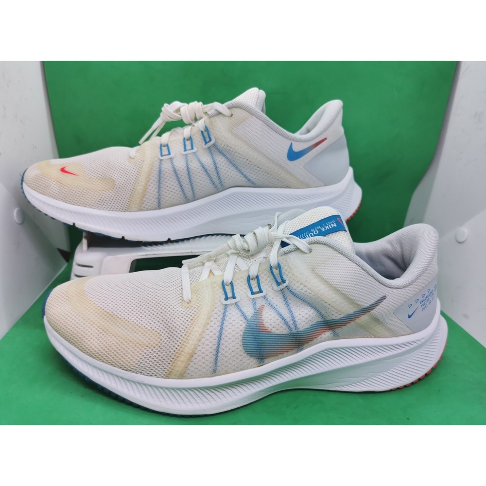 Men's 11.5 M Nike 2021 Quest 4 White Pure Platinum Blue DA1105-101 Running Shoes